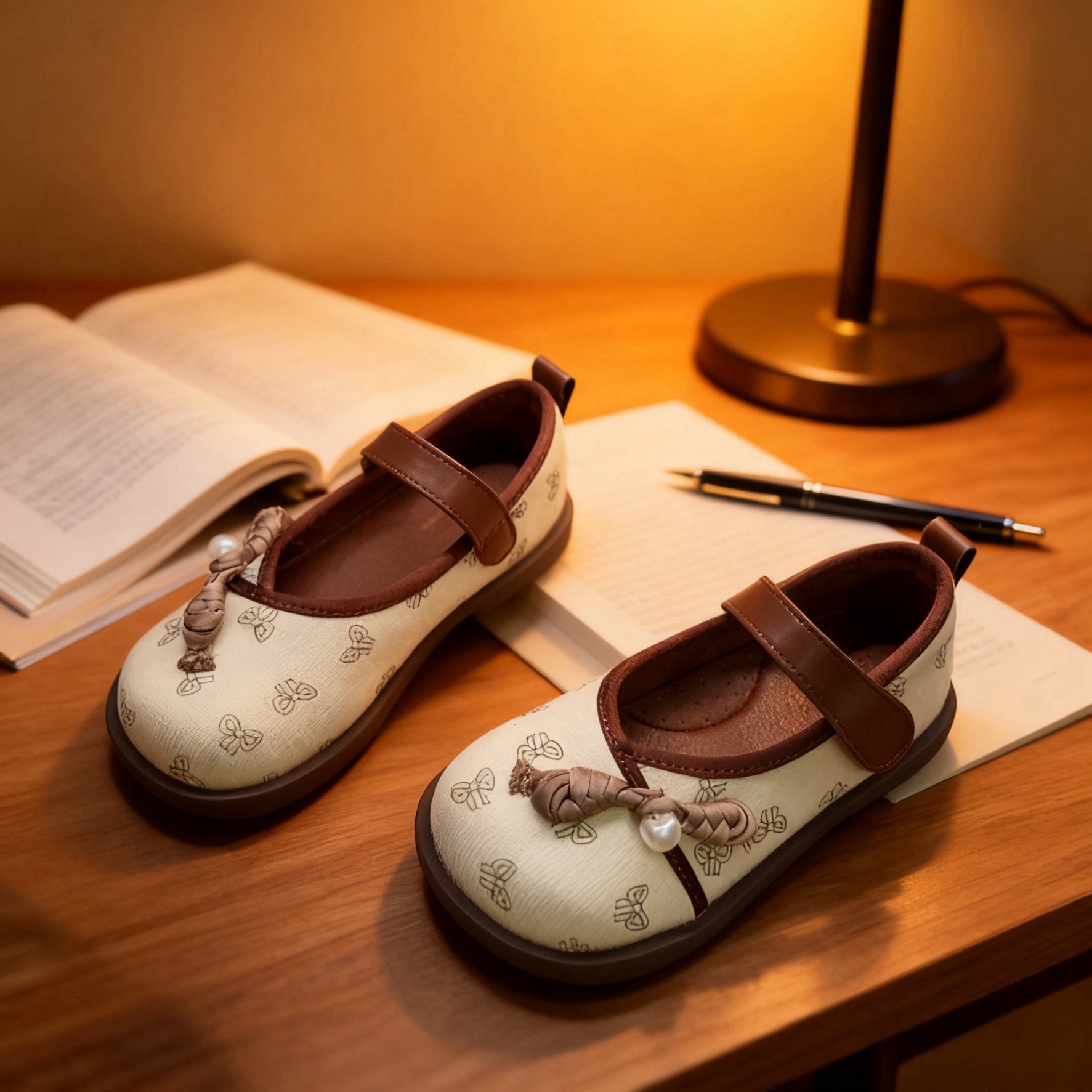 芭杜乐BADULE公主鞋女童小皮鞋时尚中式复古魔术贴春秋季童鞋