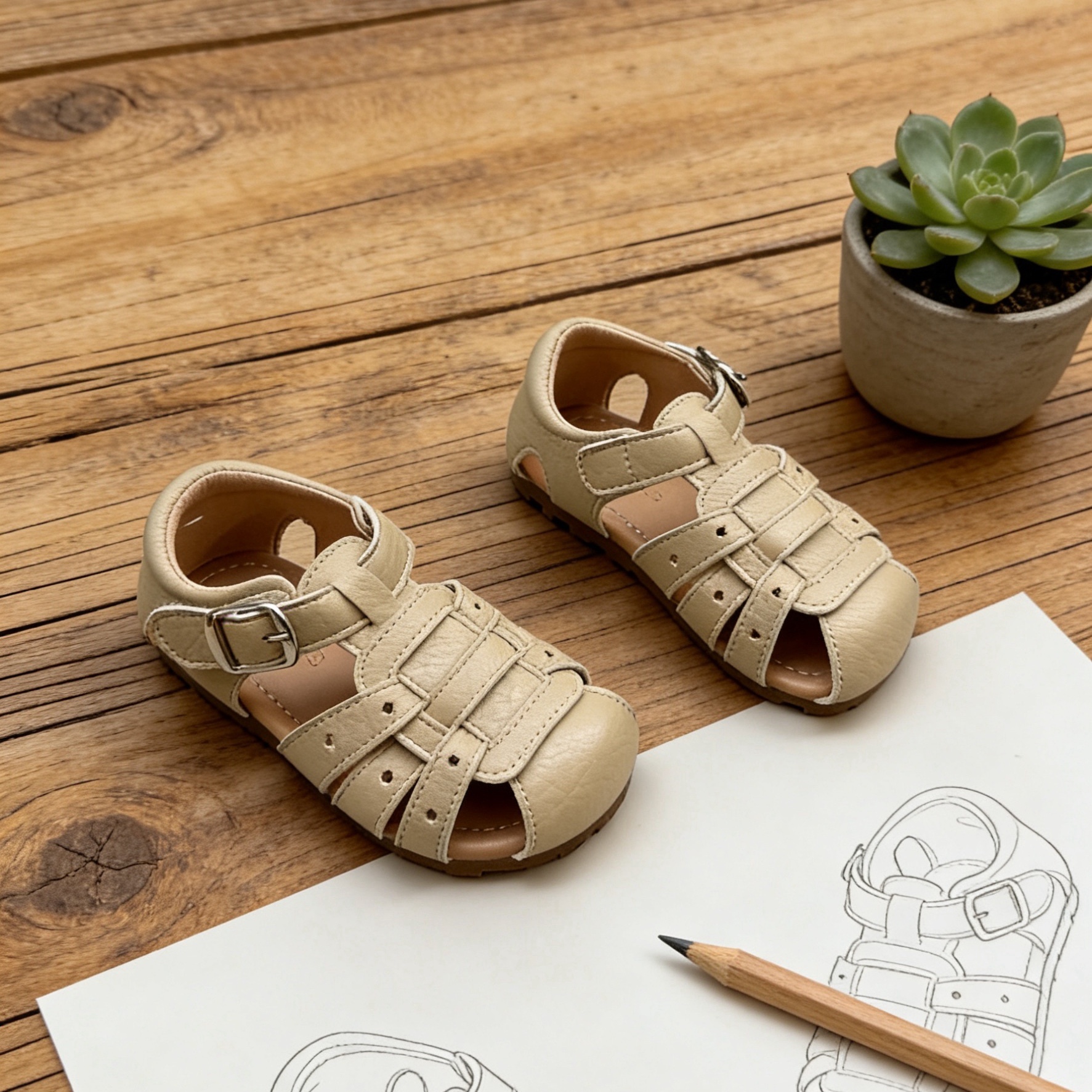 芭杜乐BADULE包头凉鞋女童魔术贴皮凉鞋时尚编织轻便百搭春夏童鞋