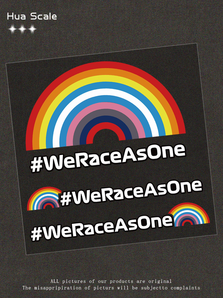 网红彩虹F1安全汽车后窗