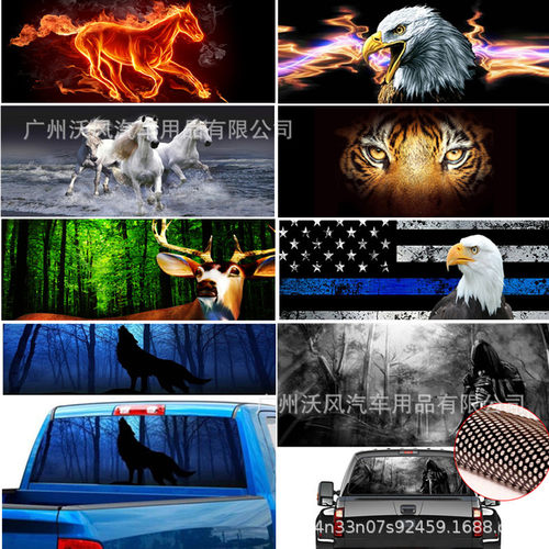 外贸热销皮卡后玻璃贴纸汽车后窗贴纸卡车SUV越野后档透视贴 A202