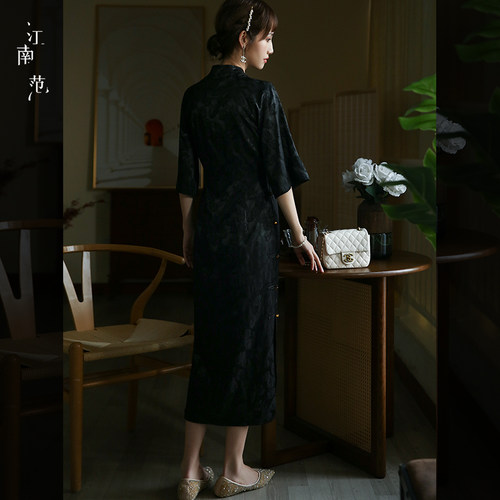 江南范新中式国风素雅旗袍传统