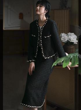 江南范新中式改良版汉服上装外套羊毛棉冬天小香风开衫年轻套装