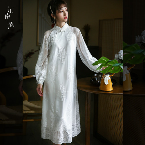 江南范全开襟改良旗袍轻婚纱