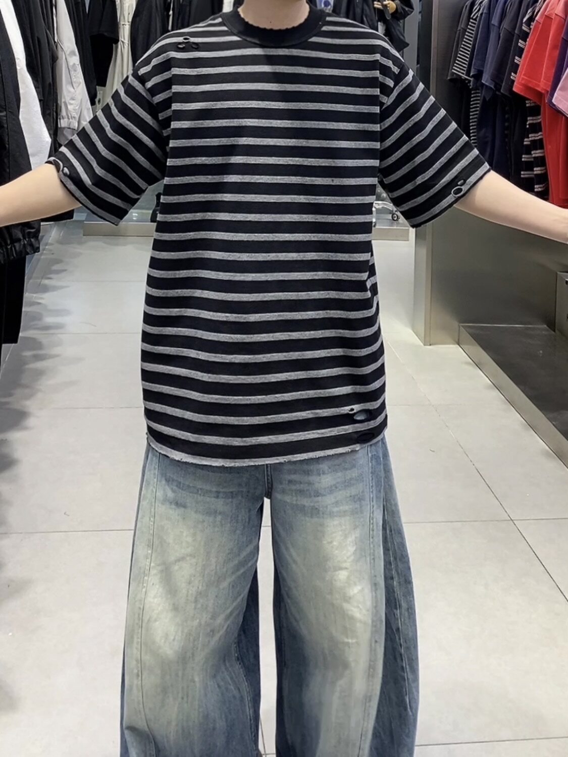 2026新款春装圆领短袖T恤男半袖上衣时尚百搭休闲宽松短袖