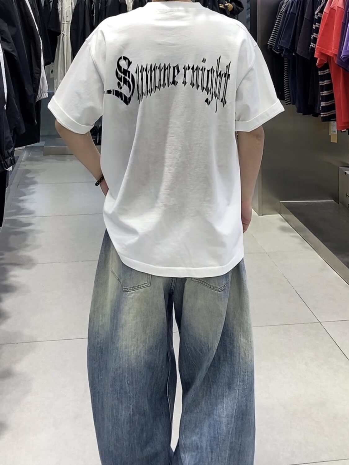 2026新款春装圆领亮片短袖T恤男半袖上衣时尚百搭休闲宽松短袖