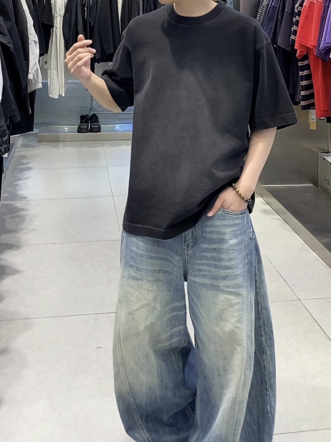 2026新款春装420克圆领短袖T恤男半袖上衣时尚百搭休闲宽松短袖