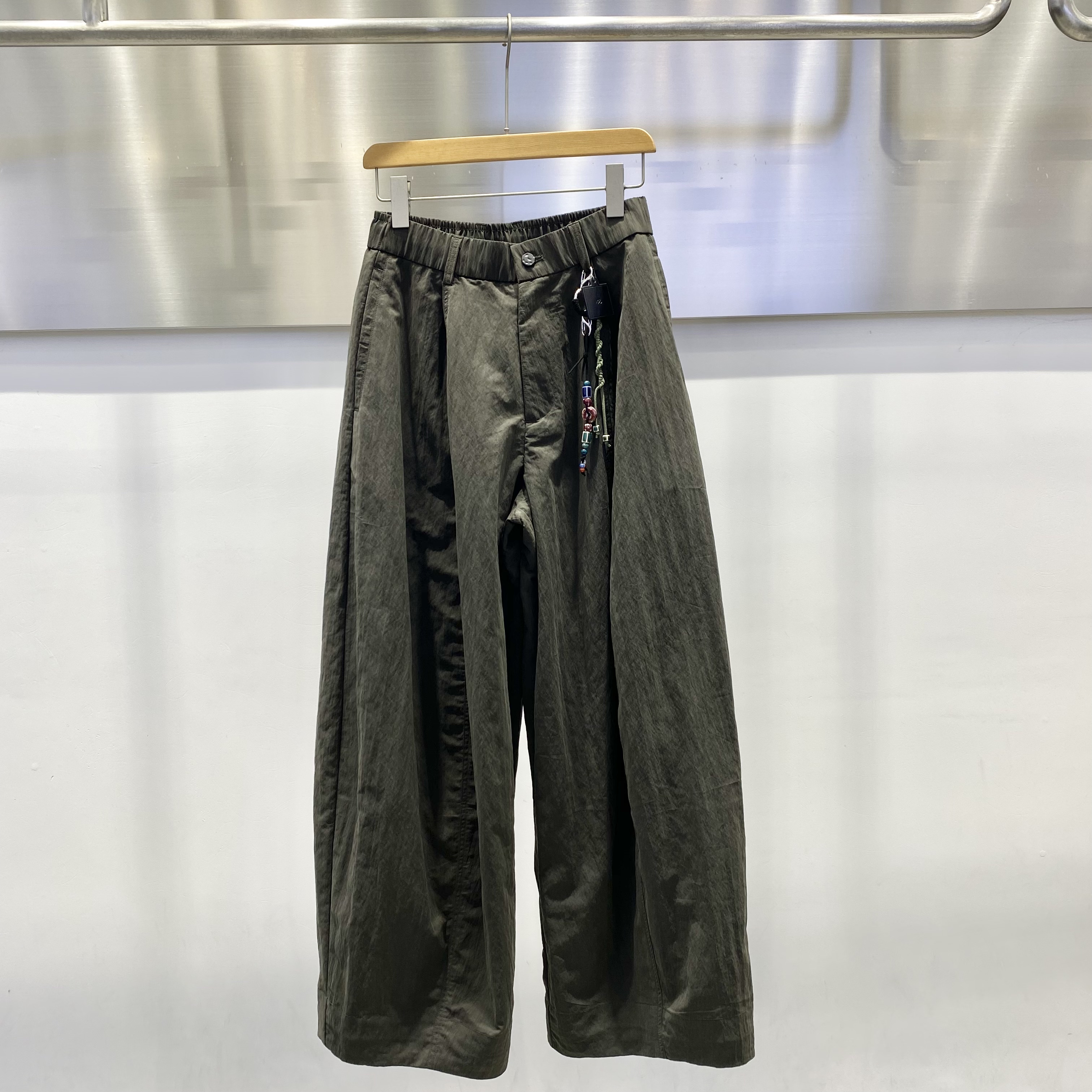 2026新款春装油蜡面休闲裤男阔腿裤时尚百搭裤子