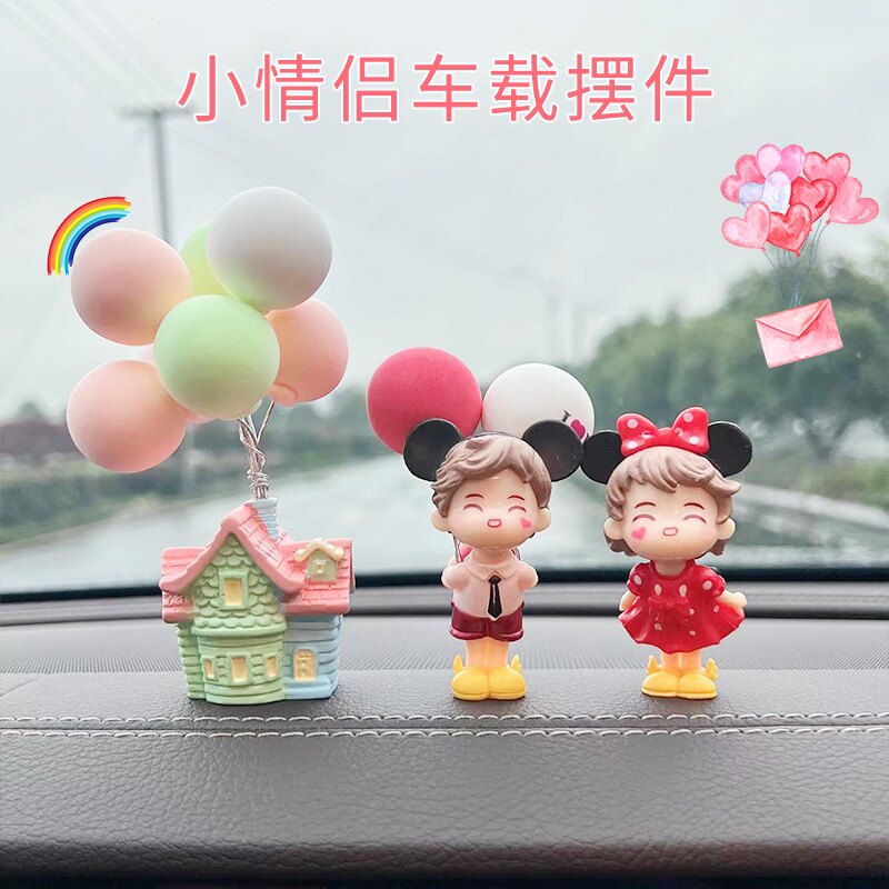 汽车内饰品中控台可爱红色米奇耳朵情侣车载摆件车内装饰用品