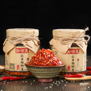 农家自制谢瑞真经典 中辣超香鲜椒酱剁椒酱手工下饭菜辣椒酱246g