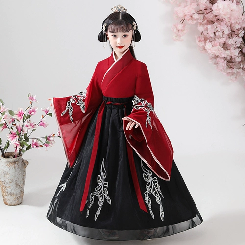 1 июня Ханфу Детская принцесса в древней весной и осеннем костюме Супер Сказки Эли Девушки Уход