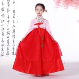 Традиционная сцена девушек Ханбока, исполняющая новую этническую меньшинство Da Changjin, улучшенная корейская детская танцевальная одежда