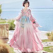 春夏套装 原创汉服女 汉元 素中国风日常款 蝶羽 唐制齐胸襦裙新款