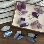 韩版 女孩甜美芭蕾系蝴蝶结发夹儿童毛呢小结BB夹女童刘海碎发夹子