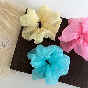 韩女孩甜仙气纱大肠圈女孩丸子头扎发头绳少女心发圈公主风纱发饰