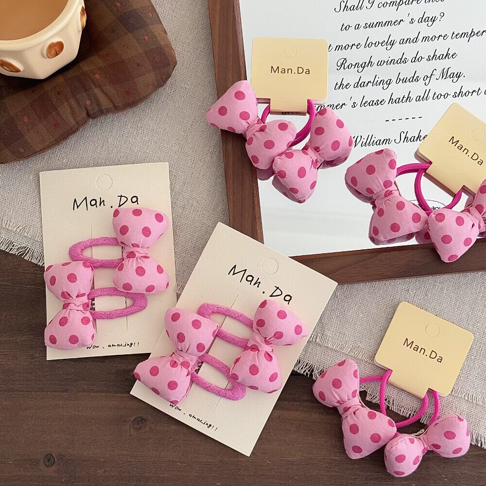 韩少女粉玫波点蝴蝶结发圈儿童立体刘海掰掰夹女孩可爱兔皮筋头绳,童装/婴儿装/亲子装,发饰,淘宝优惠券,粉丝福利购,淘宝优惠卷