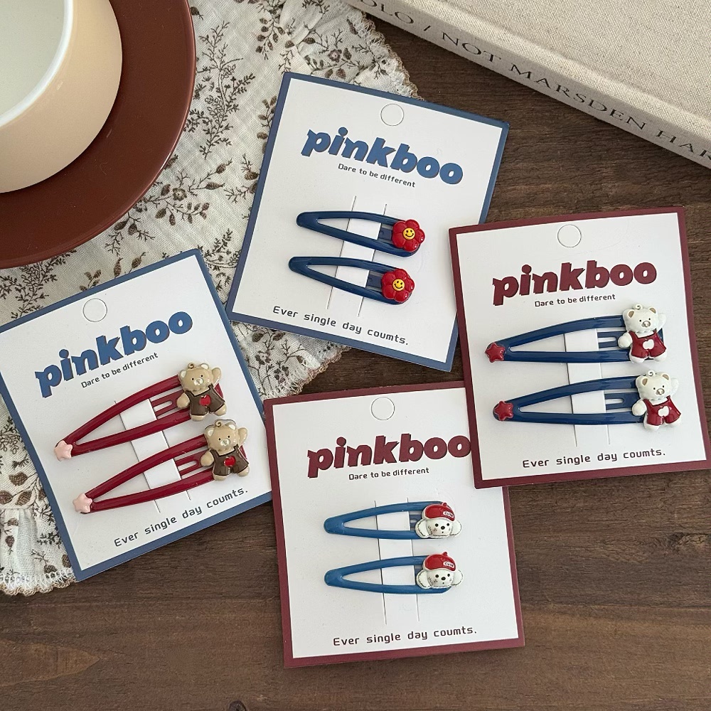 韩版学生可爱小熊发夹女童刘海夹子儿童碎发bb夹女孩卡通滴胶发卡