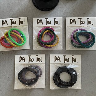 少女彩色麻花豆发圈学生扎头发加粗皮筋大童头绳韩版基础发绳头饰