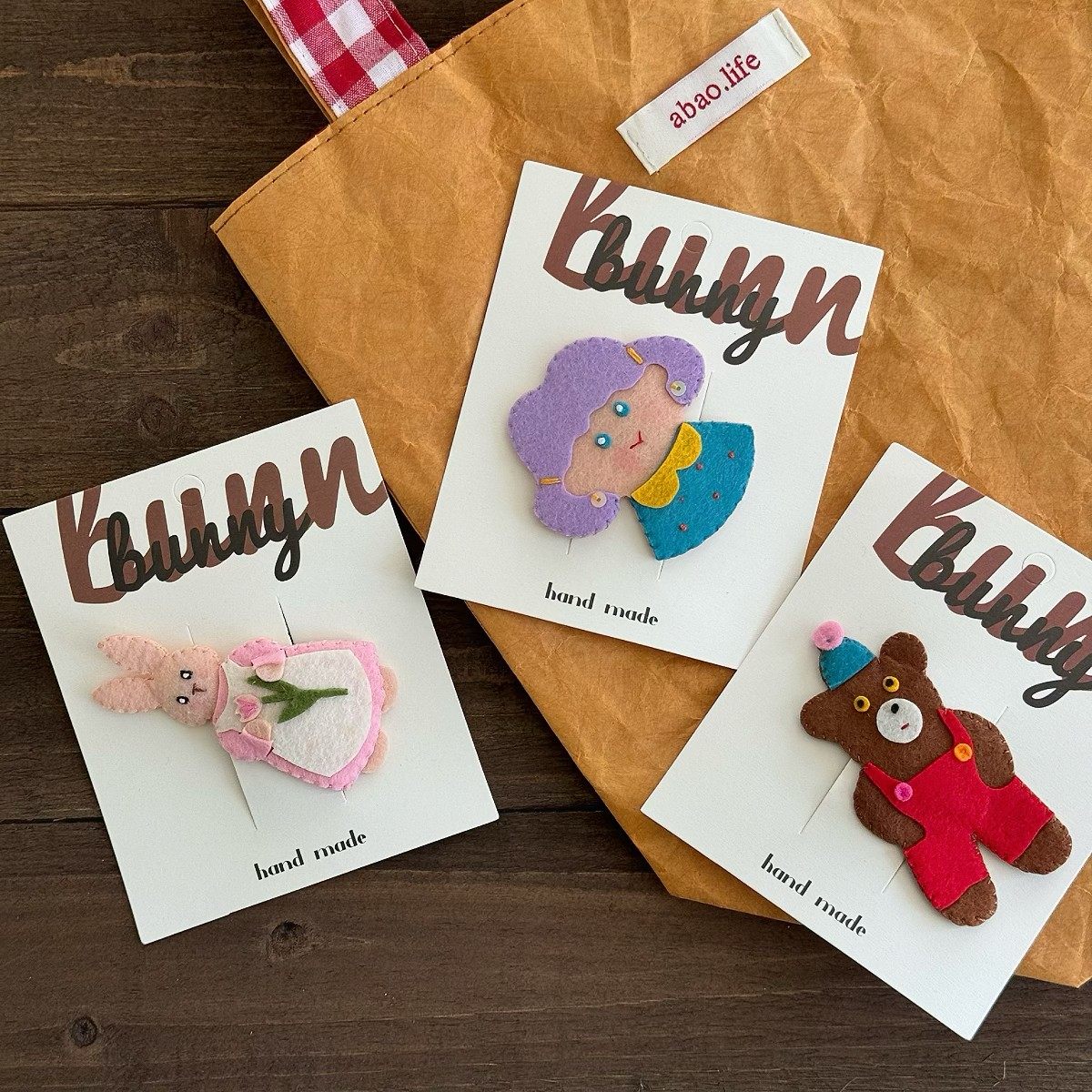 少女手工羊毛毡布艺发夹可爱兔小熊BB夹小众儿童刘海发夹女孩发饰,童装/婴儿装/亲子装,发饰,淘宝优惠券,粉丝福利购,淘宝优惠卷