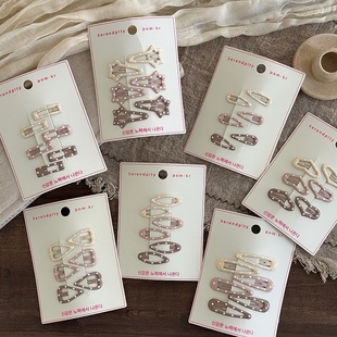 女孩可爱波点爱心发夹儿童迷你碎发夹侧边夹少女刘海夹BB碎发夹子