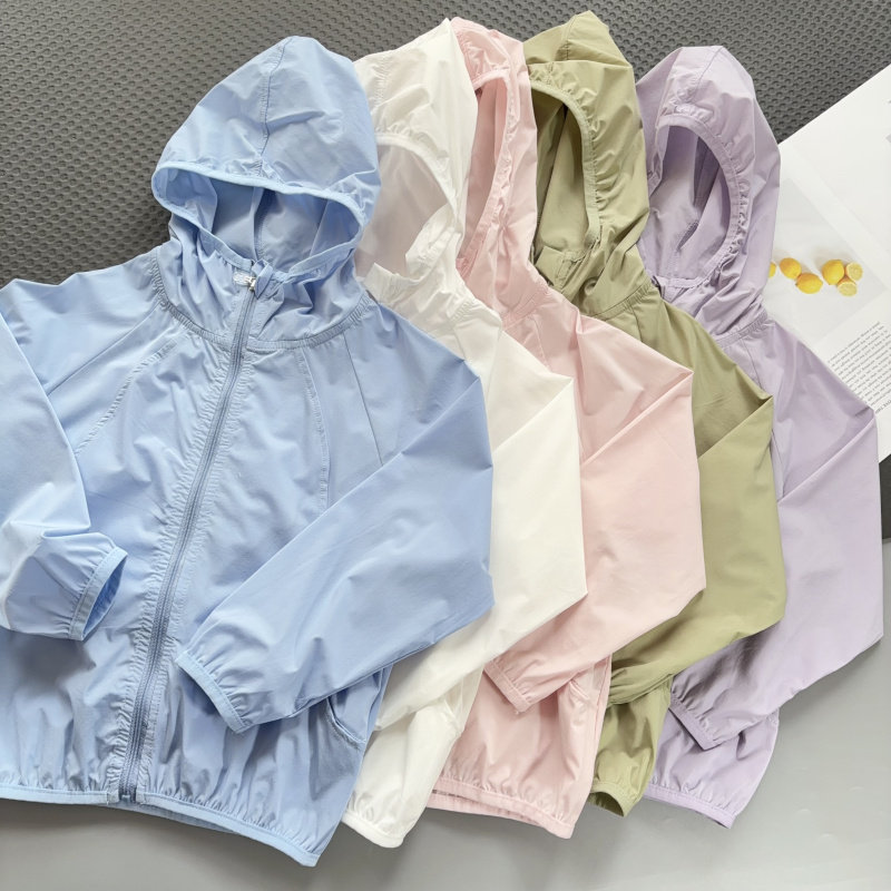 아동용 자외선 차단 의류  피부 의류 소녀 및 소년 에어컨 의류 얇은 통기성 자외선 차단 여름 코트