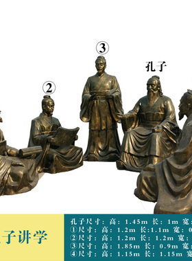 孔子讲学校园定制人物雕塑