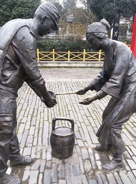 玻璃钢铸铜名人肖像户外雕塑