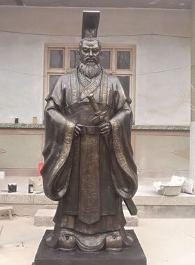 大型玻璃钢雕塑秦始皇景区仿铜