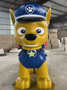 玻璃钢卡通雕塑公仔吉祥物动物ip形象雕塑大型商场户外美陈摆件