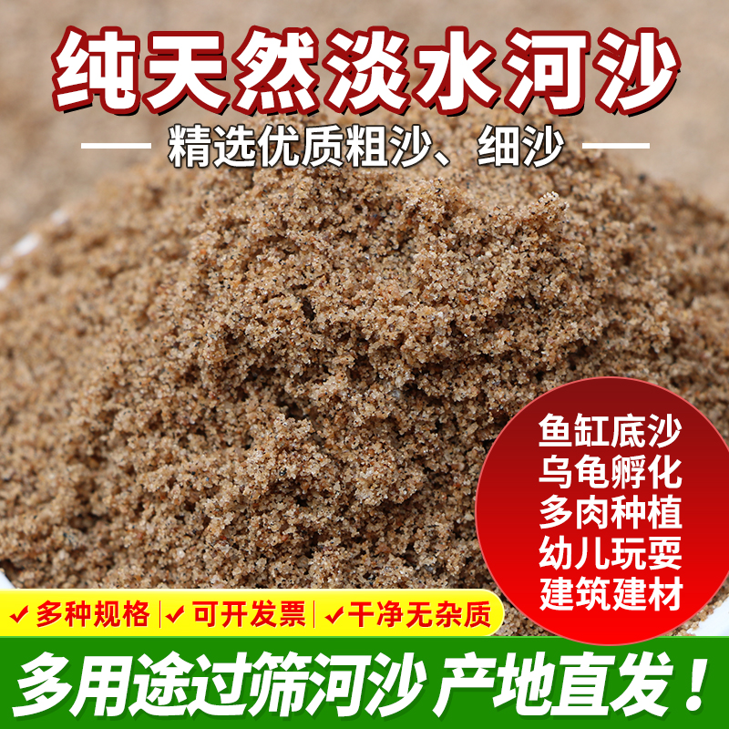 天然河沙沙子粗沙细沙沙土种花土壤种植土鱼缸底沙黄沙沙石营养土