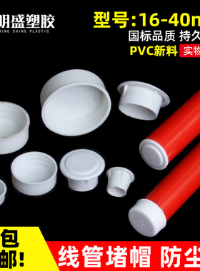 PVC16/20/25线管杯梳堵头/堵帽/管帽封盖KBG焊管镀锌管塑料防尘塞