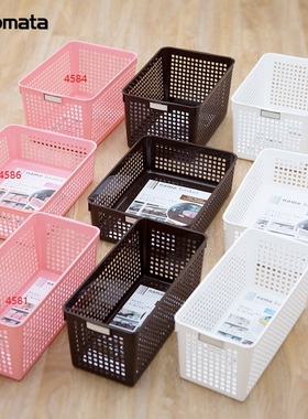 日本进口 带标签收纳筐 整理筐 杂物收纳篮 收纳框 深型 4584