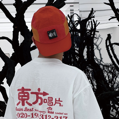拼色五片帽男女遮阳材质拼接