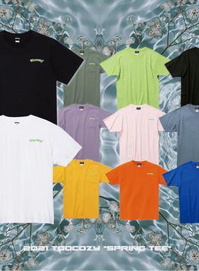 21SS 280G小领口基础重磅纯棉T恤简约多色简约短袖宽松男女情侣