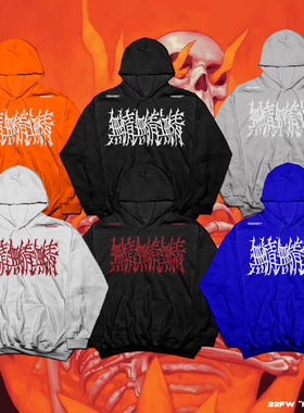 “無情”重磅秋冬宽松连帽卫衣国潮潮流休闲情侣加绒套头衫