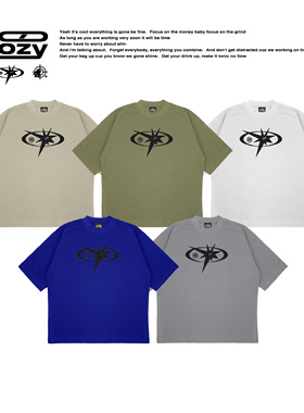 2cozy 时尚落肩设计宽松纯色设计感T恤女夏季短袖气质简约上衣