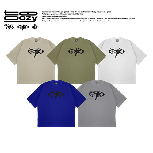 短袖280G纯棉落肩短宽版型T恤