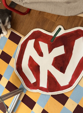 原创NY异形圈绒地毯茶几隔凉垫复古手套地毯沙发卧室客厅床边地垫