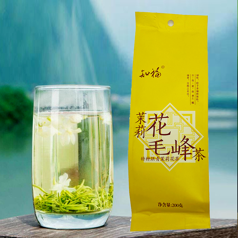 绿茶知福茉莉花茶毛峰绿茶