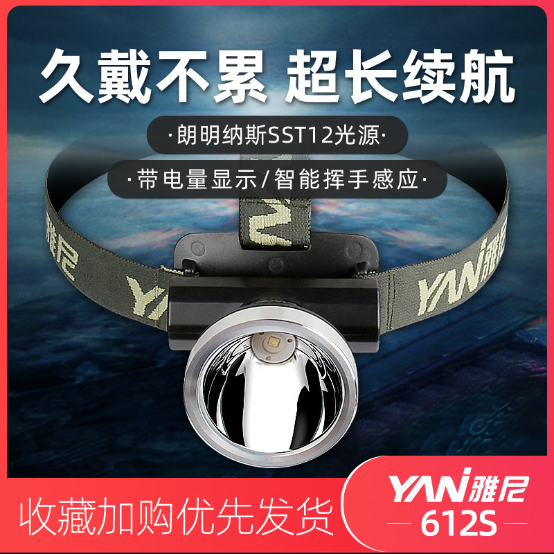 雅尼头灯锂电迷你超亮强光超轻