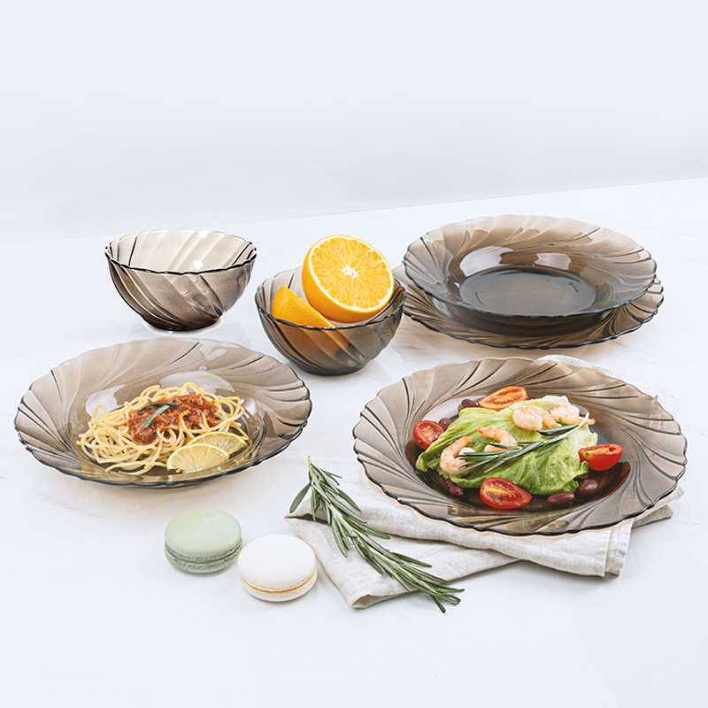 DURALEX钢化玻璃螺纹餐具