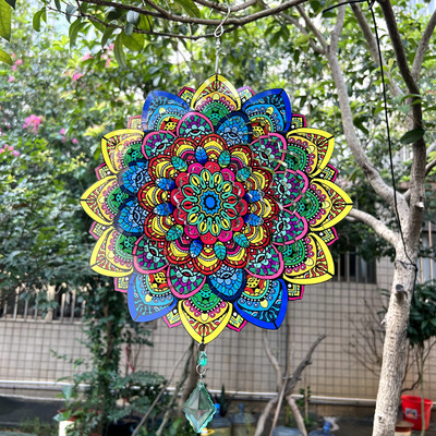 曼陀罗风铃风转曼陀罗可折叠旋转