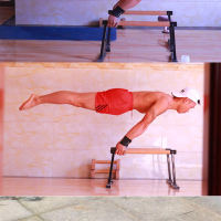 Indoor double-bar steel and wood frame multi-functional single-person household arm flexion and extension push-up frame fitness equipment thumbnail 6