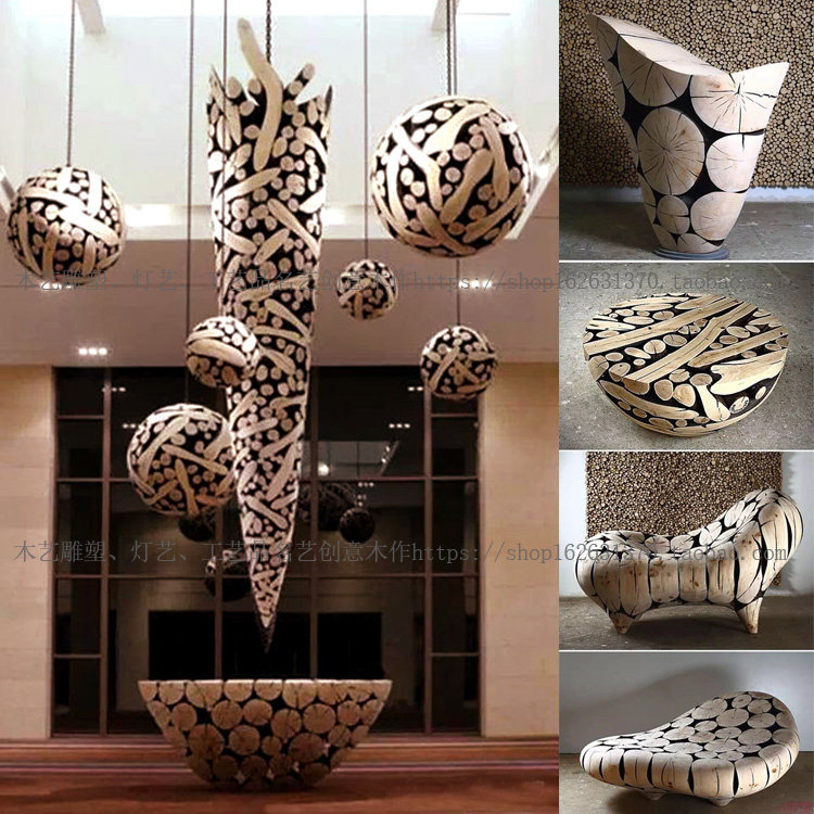 厂家定制创意个性特色拼木雕塑