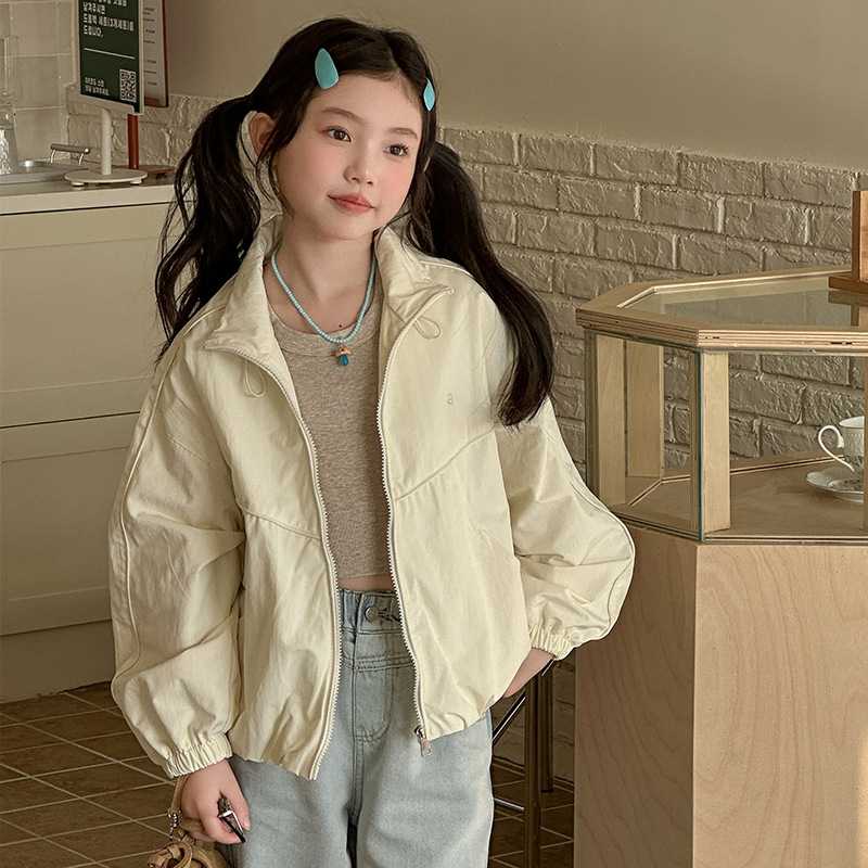 女童韩版立领休闲夹克衫春秋款图片