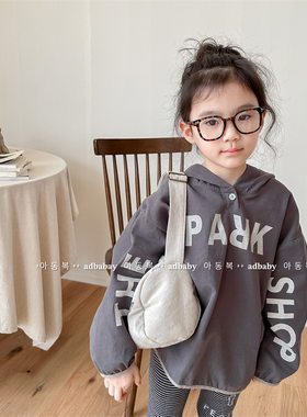 2026童装春季新款儿童春装韩版水洗棉套头外套女童男童风衣123520