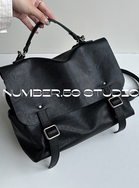 【No.59】老钱风头层植鞣牛皮大容量邮差包女包双肩包2024秋冬