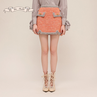 2069E 气质显瘦A字裙半身裙短裙女CFD5D217 CHARFEN朝峰时尚 个性