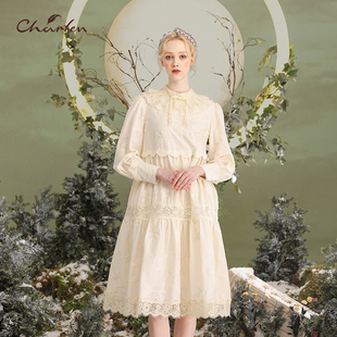 百搭显瘦蕾丝连衣裙女CFD5E316 时尚 3023G 新款 CHARFEN2023秋季