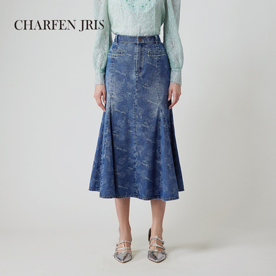 高腰显瘦新款包臀鱼尾裙子复古