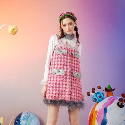 CHARFEN小香风毛呢工字连衣裙